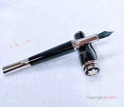 Best Imitation Mont Blanc Pens Princess Monaco Fountain Pen Silver trim